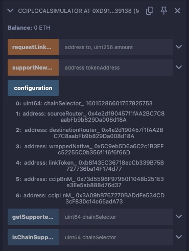 RemixIDE CCIP Local Simulator configuration